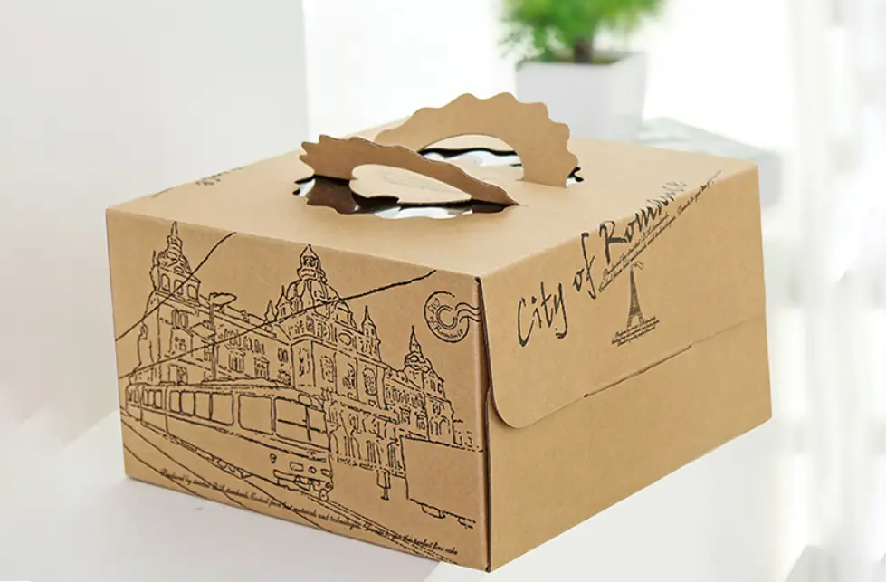Custom Handle Cake Packaging Box