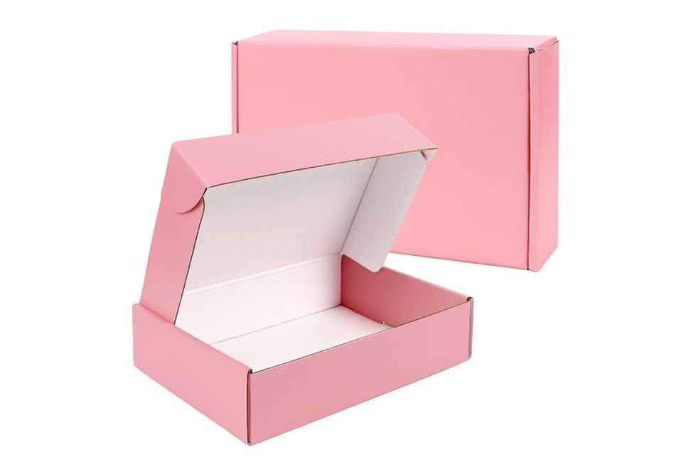 Pink Corrugated E-Commerce Packing Box